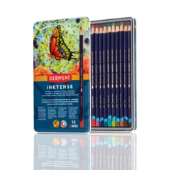 Derwent Inktense Watercolour Ink Pencils - Tin Of 12 Assorted Pencils -Painting Tool Shop 0700928 Derwent Inktense Pencils Tin 12 Hero Open Pack 2 1