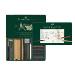 Faber-Castell Pitt Monochrome Sets -Painting Tool Shop 112977 Pitt Monochrome set tin of 33 High Res 14555