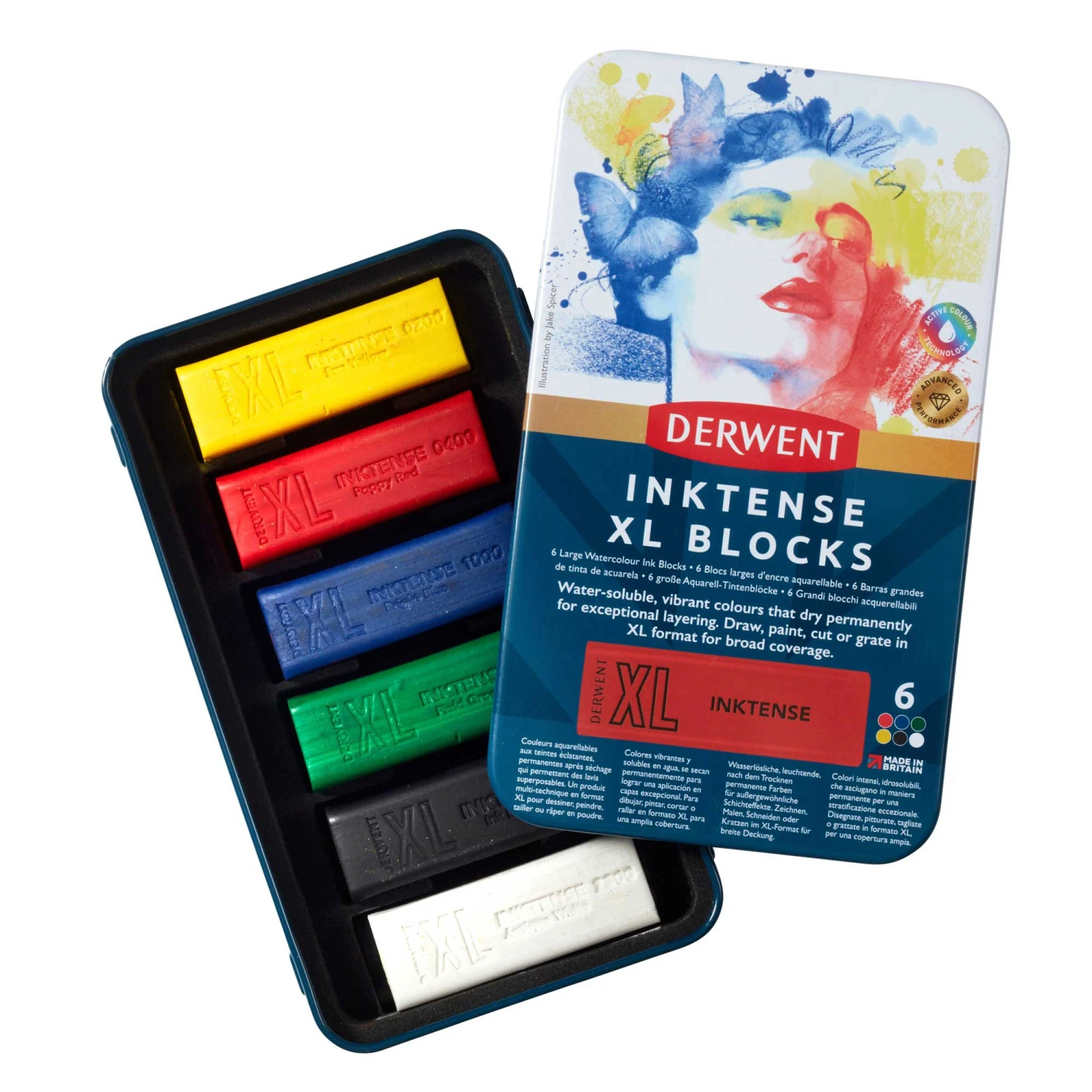 Derwent Inktense XL Blocks Tin Of 6 2 Derwent Inktense XL Blocks Tin Of 6 - Image 2