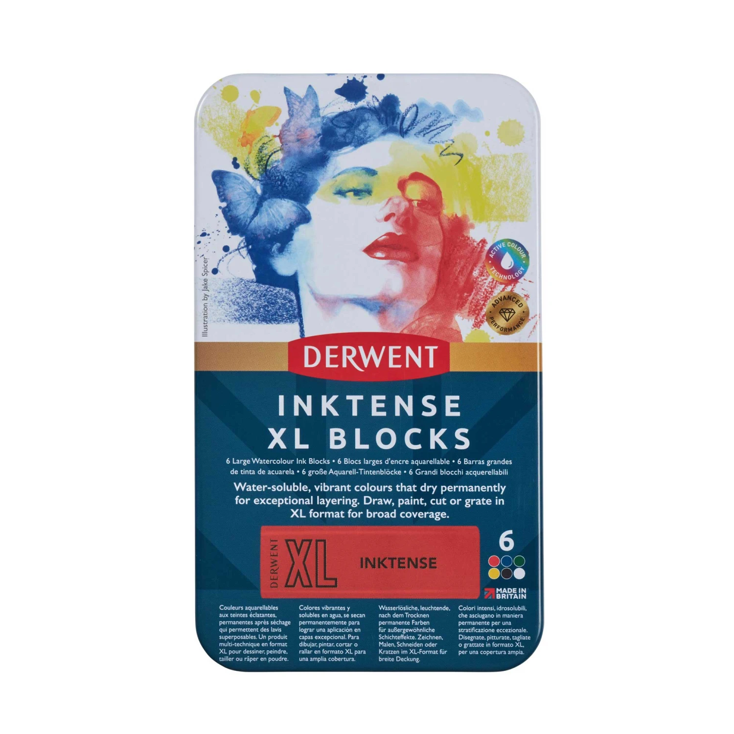 Derwent Inktense XL Blocks Tin Of 6 4 Derwent Inktense XL Blocks Tin Of 6 - Image 4