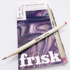 Frisk Metallic Brush Pen Set Of 10 - 1mm -Painting Tool Shop 290655110 Box Brush Pens