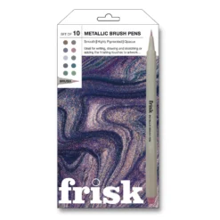 Frisk Metallic Brush Pen Set Of 10 - 1mm
