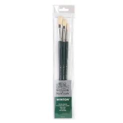 Winsor & Newton Winton Long Handled Hog Brush - 3 Brush Wallet