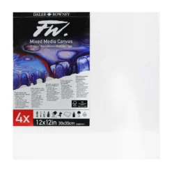 Daler-Rowney FW Mixed Media Rigid Canvas (Multi-Packs) -Painting Tool Shop 513443030 DAL FW MIX MEDIA CVS 12X12IN 30X30CM 4PK 1