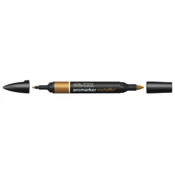 Winsor & Newton Promarker Metallic -Painting Tool Shop 884955069172 WN PROMARKER METALLIC RED GOLD CAPS OFF 884955069172