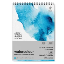 Winsor & Newton Watercolour Spiral Bound Pads - 140lb/300gsm -Painting Tool Shop 884955076545 WN WATERCOLOUR PAD WIRE O COLD 300 31X41 884955076545 FRONT .TIF 6fffb436 2282 4a9f 882a fa6e6e818a7c