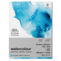 Winsor & Newton Watercolour Gummed Pads - 140lb/300gsm -Painting Tool Shop 884955076569 WN WATERCOLOUR PAD COLD 300 23X31 884955076569 FRONT High Resolution