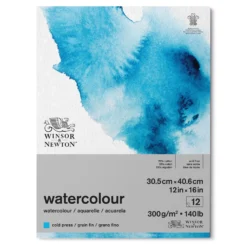 Winsor & Newton Watercolour Gummed Pads - 140lb/300gsm -Painting Tool Shop 884955076583 WN WATERCOLOUR PAD COLD 300 31X41 884955076583 FRONT High Resolution