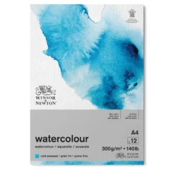 Winsor & Newton Watercolour Gummed Pads - 140lb/300gsm -Painting Tool Shop 884955076606 WN WATERCOLOUR PAD COLD 300 A4 884955076606 FRONT .TIF 4202e387 837d 494d b5e5 63a039c3e5c9