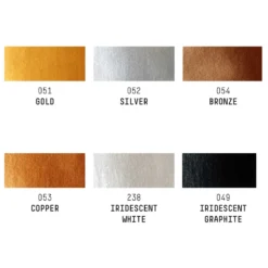 Liquitex Basics Acrylic - Set Of 6 X 22ml - Metallics And Iridescents 9 Liquitex Basics Acrylic - Set Of 6 X 22ml - Metallics And Iridescents -Painting Tool Shop 887452030997 LQX BASICS ACRYLIC SET 6X22ML METALLIC AND IRIDESCENTS SWATCHES 887452030997