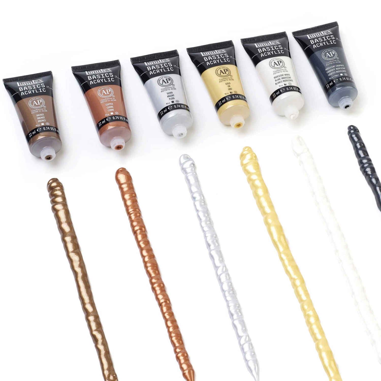 Liquitex Basics Acrylic - Set Of 6 X 22ml - Metallics And Iridescents 4 Liquitex Basics Acrylic - Set Of 6 X 22ml - Metallics And Iridescents - Image 4