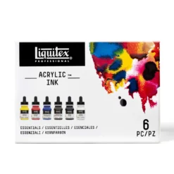 Liquitex Acrylic Ink Set 6 X 30ml - Essentials 8 Liquitex Acrylic Ink Set 6 X 30ml - Essentials -Painting Tool Shop 887452997481 LQX ACRYLIC INK SET 6X30ML ESSENTIALS FRONT 887452997481