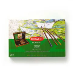 Derwent Academy Wooden Box Set Of Coloured Pencils -Painting Tool Shop Academy Wooden Pencils 4