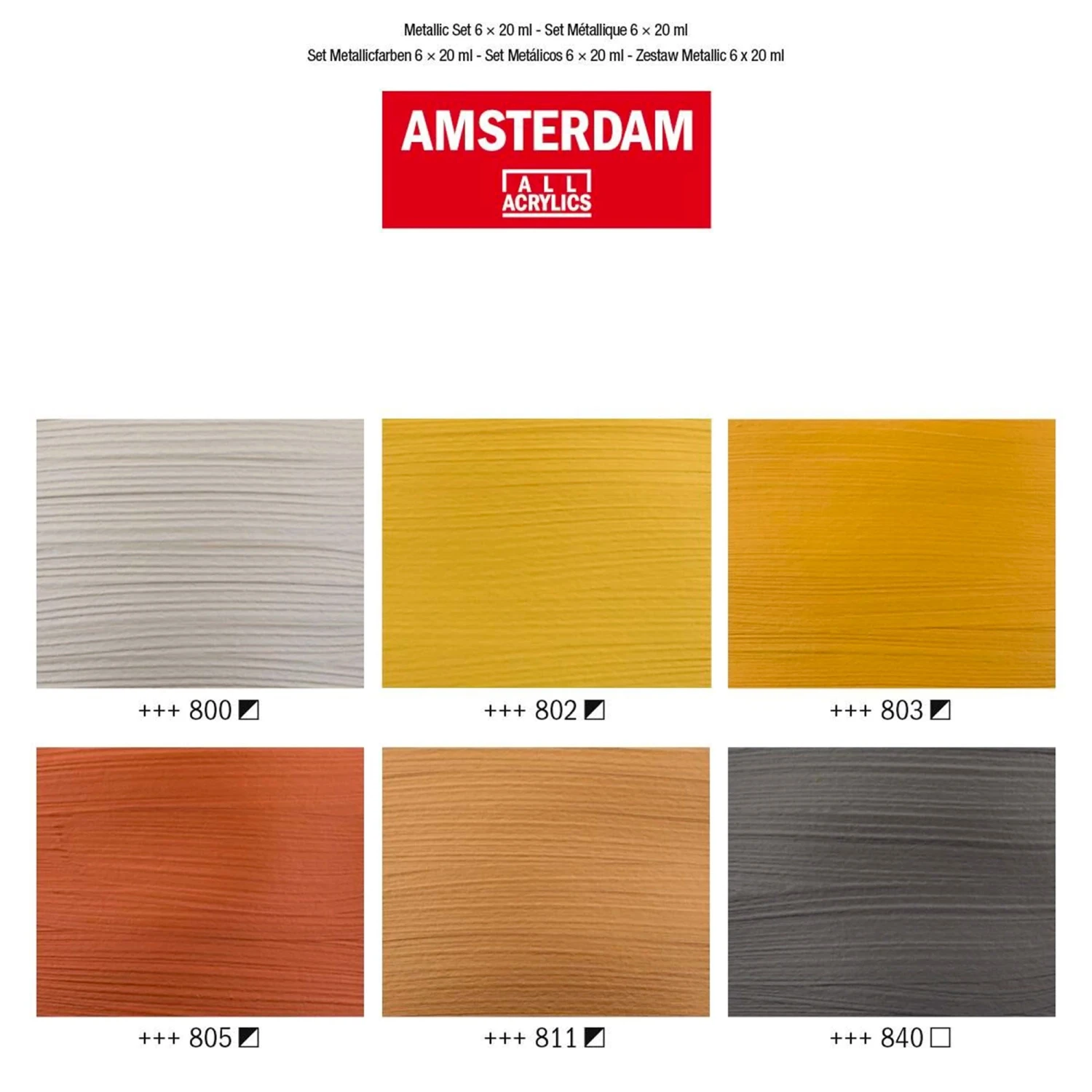 Amsterdam Acrylic Paint Metallic Set 6 X 20ml 4 Amsterdam Acrylic Paint Metallic Set 6 X 20ml - Image 4
