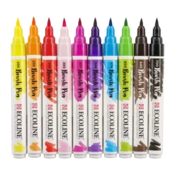 Royal Talens Ecoline Brush Pen Sets Of 10 Colours -Painting Tool Shop Bright Ecoline Talens