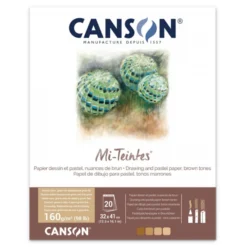 Canson Mi-Teintes Pad - 160gsm (98lb) - 32x41cm - 20 Sheets - BROWN TONES