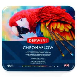 Derwent Chromaflow Pencils - Set Of 48 - FREE Set Of 2 Blender Pens