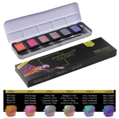 FINETEC Premium Metallic-Pearlescent-Iridescent Watercolour Set -Painting Tool Shop FLIP FLOP COLOUR WATERCOLOURS