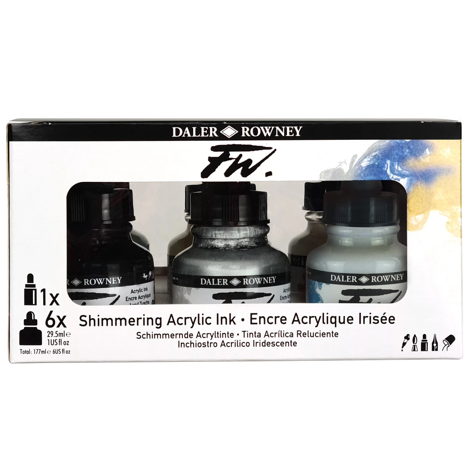 Daler-Rowney FW Ink Shimmering Colour Set 4 Daler-Rowney FW Ink Shimmering Colour Set - Image 4