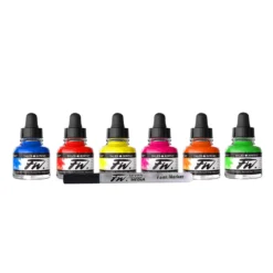 Daler-Rowney FW Acrylic Ink Neon Set -Painting Tool Shop FW Neon Ink 4