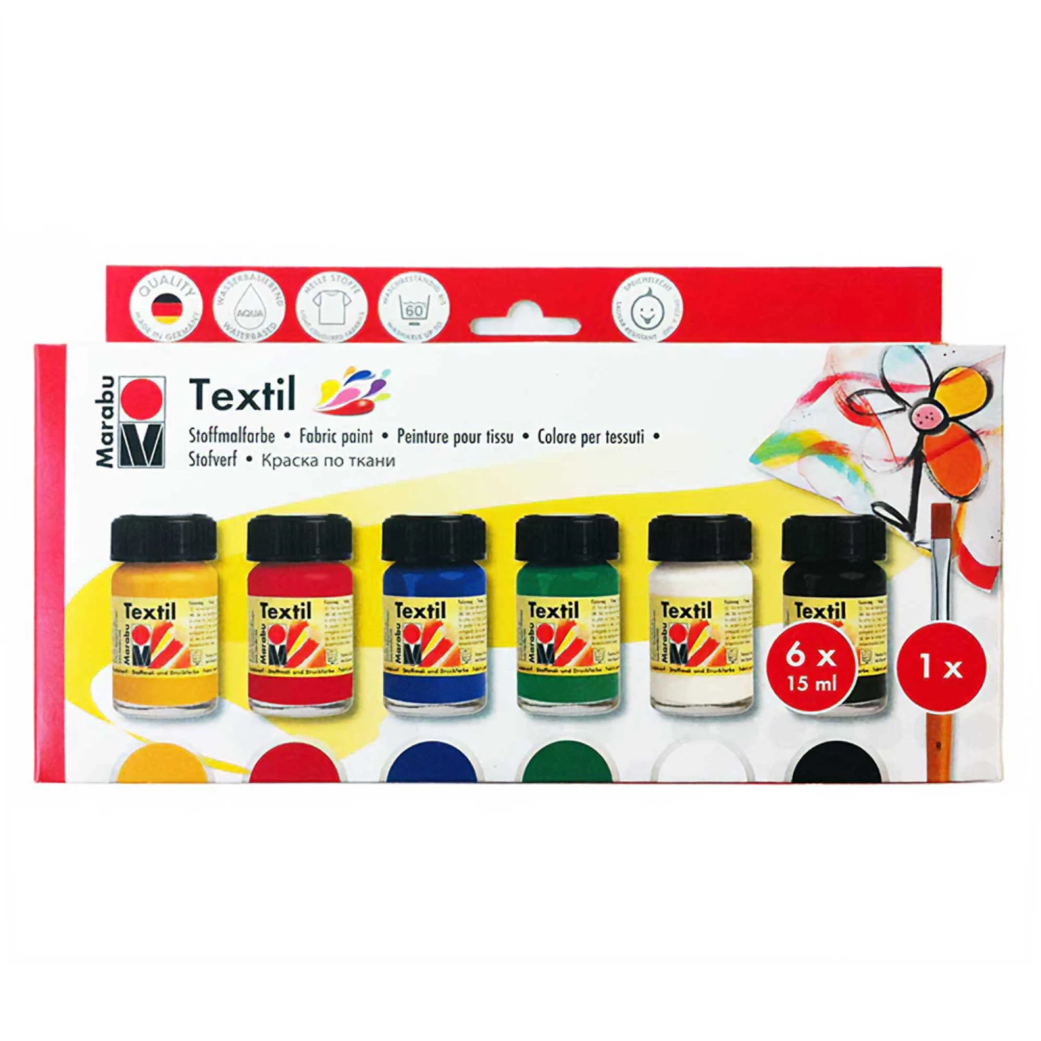 Marabu Textil Fabric Paint - Set Of 6 1 Marabu Textil Fabric Paint - Set Of 6