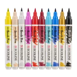 Royal Talens Ecoline Brush Pen Sets Of 10 Colours -Painting Tool Shop Fashion Ecoline Talens