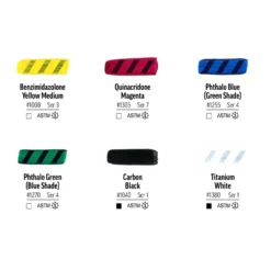 Golden Heavy Body Artist Acrylics Essentials Set 6 X 59ml -Painting Tool Shop GOLDEN Heavy body essentials set swatches