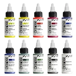 Golden High Flow Artist Acrylics Mixing Set Of 10 X 30ml -Painting Tool Shop Golden colour mixing set colours