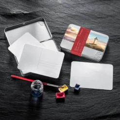 Hahnemuhle Watercolour Postcard Metal Tins - 230gsm - 30 Postcards -Painting Tool Shop Hahnemuhle Aquarell Postcards Cold Pressed Matt