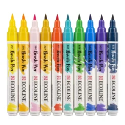 Royal Talens Ecoline Brush Pen Sets Of 10 Colours -Painting Tool Shop Illustrator talens ecoline