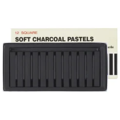 Inscribe Soft Charcoal Pastels - Set Of 12 Square Pastels