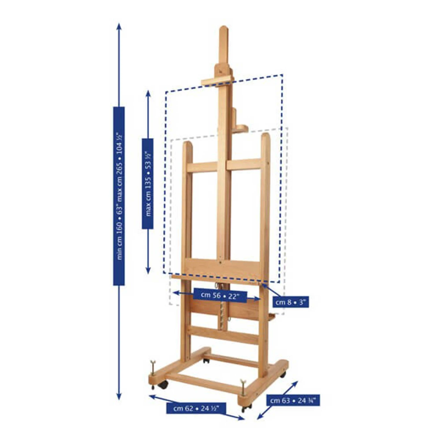 Mabef M19 Beech Double Sided Studio Easel 2 Mabef M19 Beech Double Sided Studio Easel - Image 2
