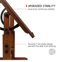 MEEDEN Extra Large Wood Drafting Table - Deep Walnut -Painting Tool Shop MEEDEN Extra Large Wood Drafting Table MEEDEN ART