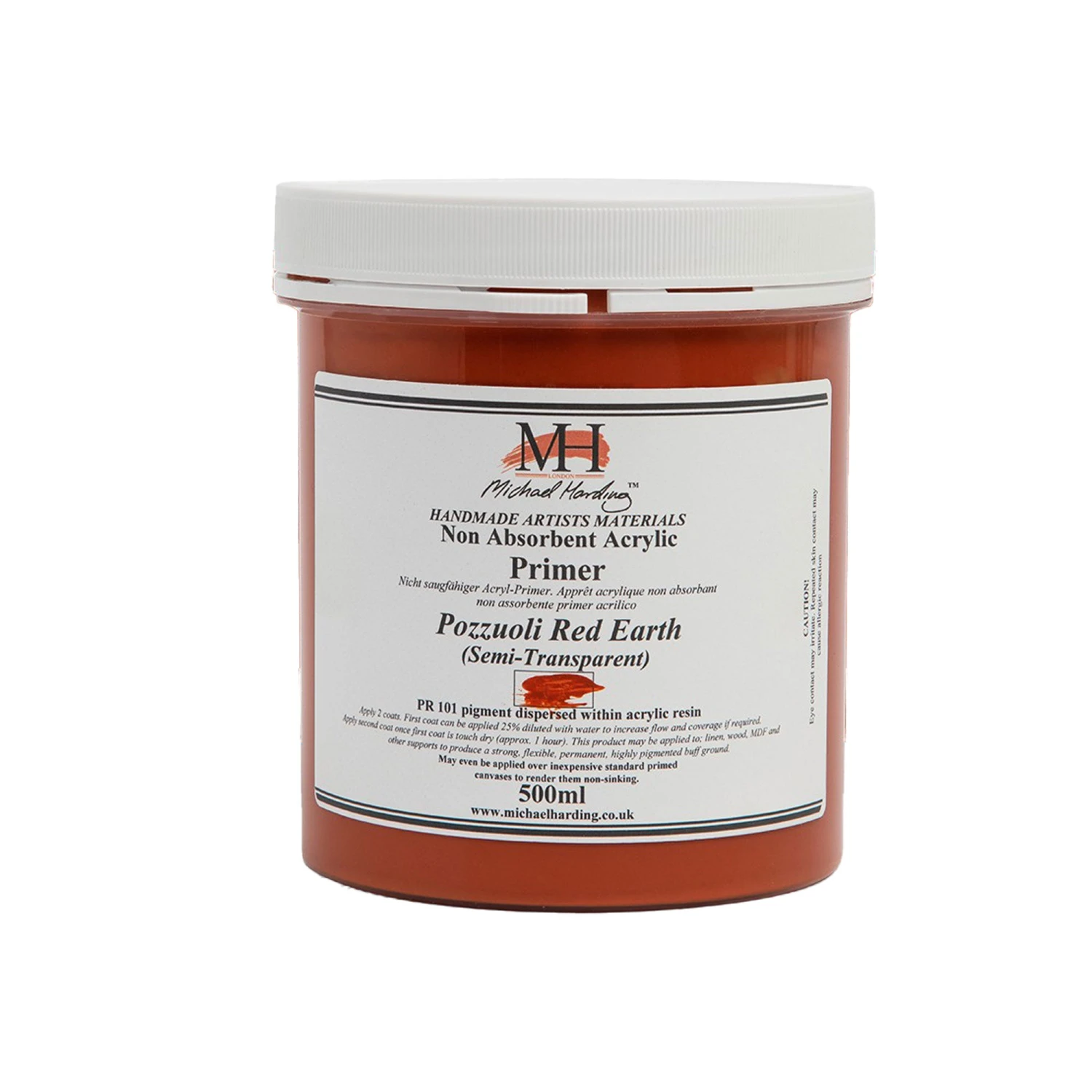 Michael Harding Non-Absorbent Acrylic Primer - Pozzuoli Red Earth (Semi-Transparent) - 500ml 1 Michael Harding Non-Absorbent Acrylic Primer - Pozzuoli Red Earth (Semi-Transparent) - 500ml
