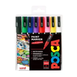 POSCA Markers - 8 Standard Colours - Assorted Sizes -Painting Tool Shop PC 3M8pcStandard