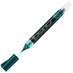 Pentel Arts Dual Metallic Brush Pens -Painting Tool Shop PN88971 BG Pentel Hybrid Dual Metallic Brush Pen Blue Metallic Green P1