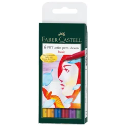 Faber-Castell Fine Pitt Brush Pen Sets Of 6 -Painting Tool Shop Pitt Brush 6 Basic