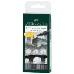 Faber-Castell Fine Pitt Brush Pen Sets Of 6 -Painting Tool Shop Pitt Brush 6 Grey