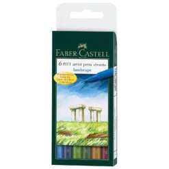 Faber-Castell Fine Pitt Brush Pen Sets Of 6 -Painting Tool Shop Pitt Brush 6 Landscape