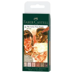 Faber-Castell Fine Pitt Brush Pen Sets Of 6 -Painting Tool Shop Pitt Brush 6 Portrait