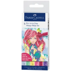 Faber-Castell Fine Pitt Brush Pen Sets Of 6 -Painting Tool Shop Pitt Brush 6 Shoujo
