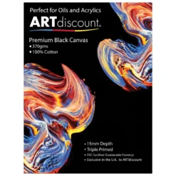 ARTdiscount PREMIUM Stretched BLACK Canvas - Standard Profile 10 ARTdiscount PREMIUM Stretched BLACK Canvas - Standard Profile -Painting Tool Shop Prem Canv Black5