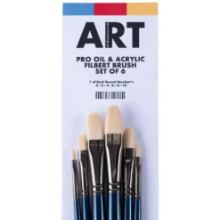 ARTdiscount Pro Oil & Acrylic Filbert Brush Set Of 6