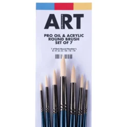 ARTdiscount Pro Oil & Acrylic Round Brush Set Of 7