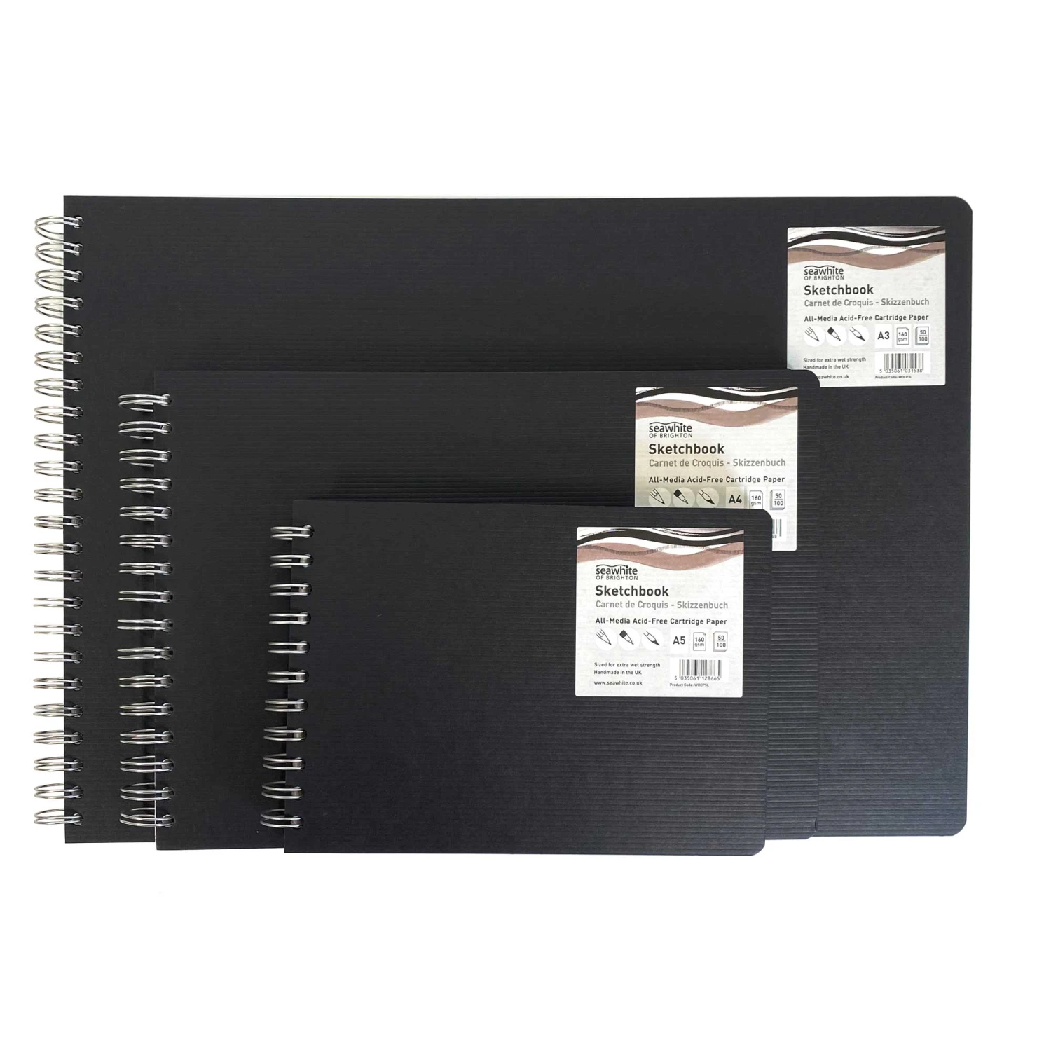 Seawhite Wire-O Sketchbooks - 160gsm - LANDSCAPE - 50 Sheets 2 Seawhite Wire-O Sketchbooks - 160gsm - LANDSCAPE - 50 Sheets - Image 2