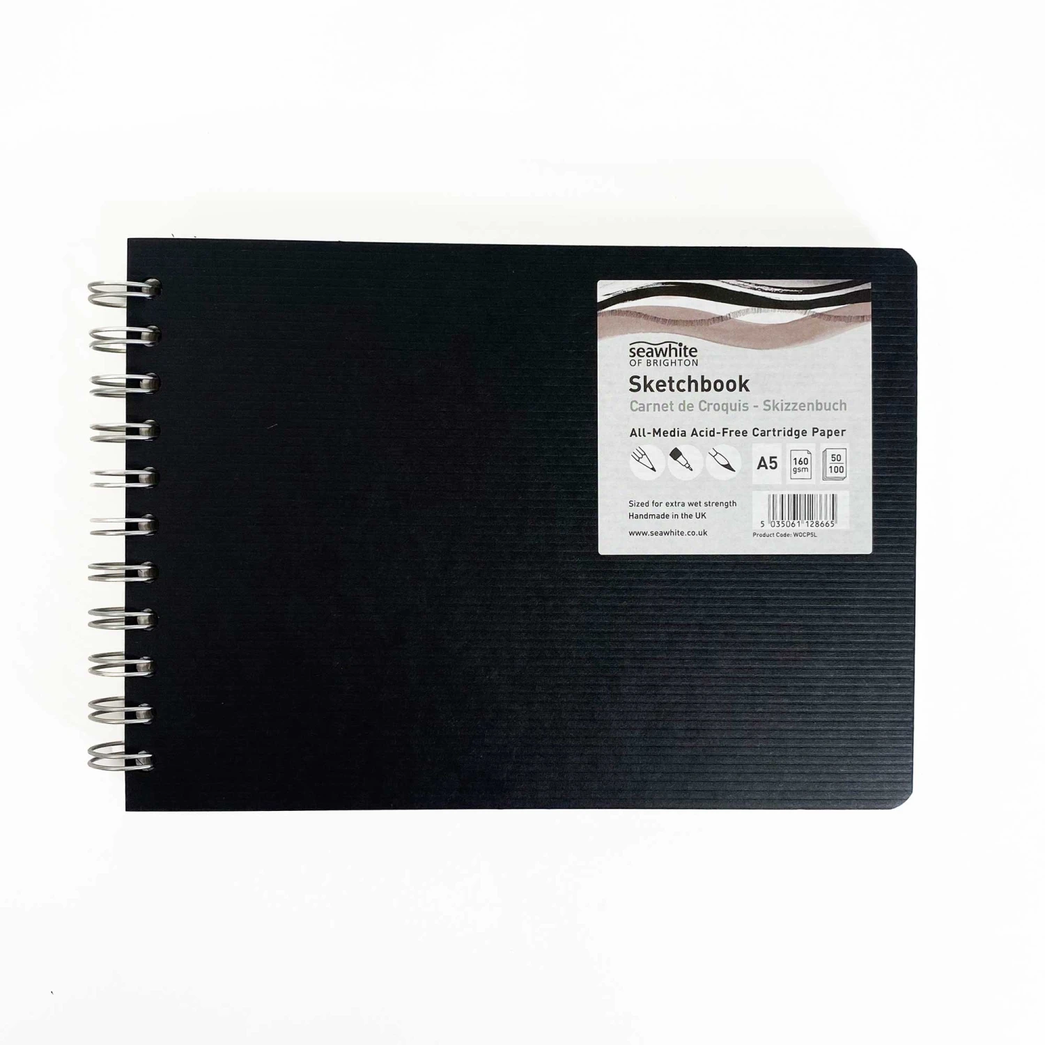 Seawhite Wire-O Sketchbooks - 160gsm - LANDSCAPE - 50 Sheets 1 Seawhite Wire-O Sketchbooks - 160gsm - LANDSCAPE - 50 Sheets