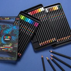 Uni Posca Coloured Pencils Set Of 36 Assorted Colours -Painting Tool Shop UN73014 Uni POSCA Pencil Assorted Set of 36 DTL1 P2