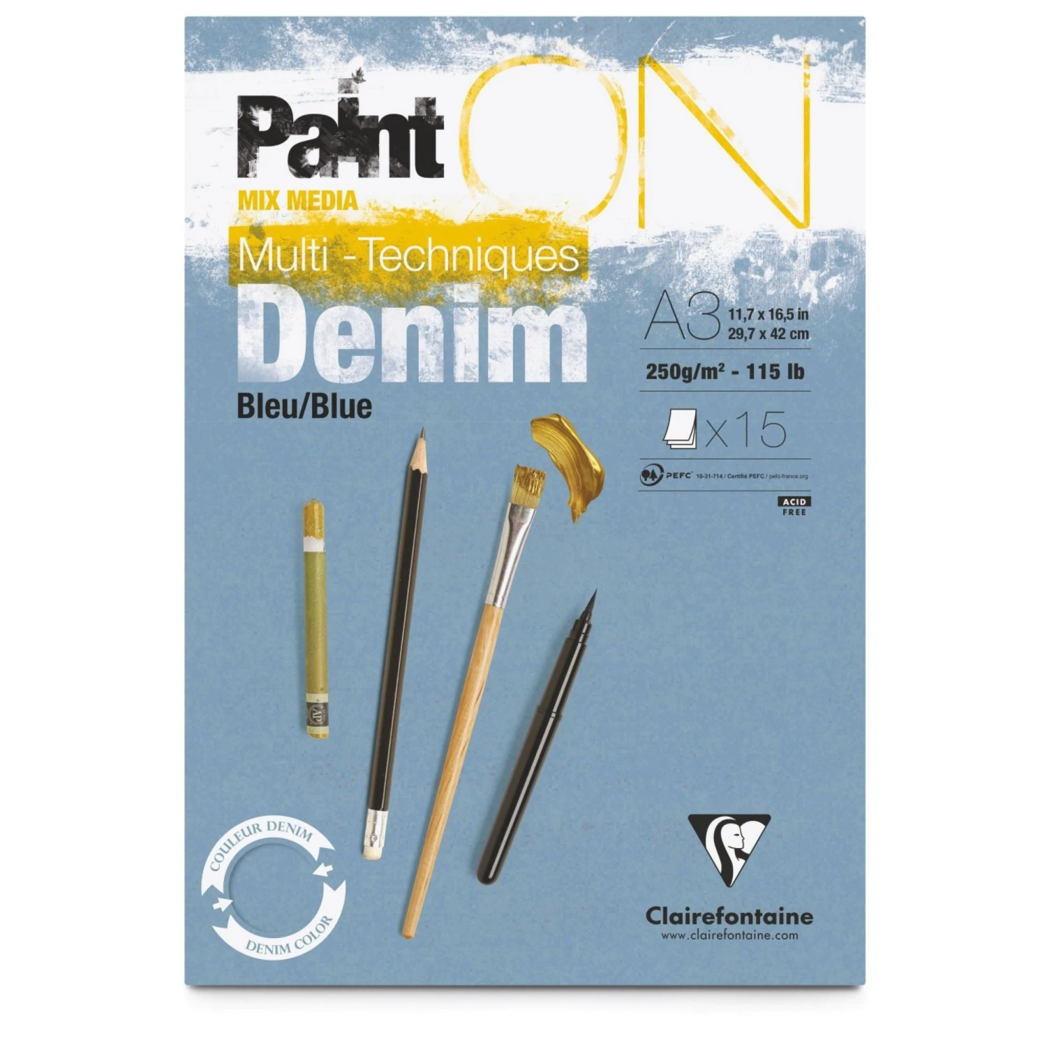 Clairefontaine Paint On Multi-Techniques Denim Pads 2 Clairefontaine Paint On Multi-Techniques Denim Pads - Image 2