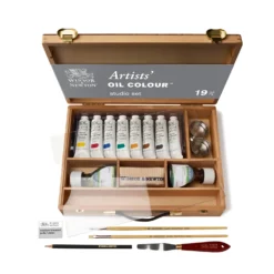 W&N Artists Oil Tube Bamboo Travel Box -Painting Tool Shop WN AOC STUDIO SET OPEN DHI 094376998429