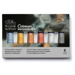 Winsor & Newton Cotman Watercolour Metallic Collection 6 X 8ml Tubes Set